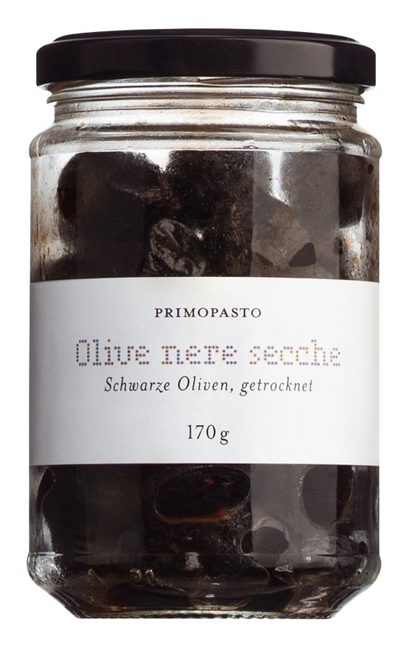7768 - Schwarze getrocknete Oliven 170 g - Primopasto